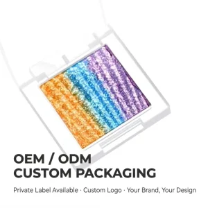 Custom Private Label Rainbow Multichrome Glitter Matte Eyeshadow Palette Vegan Long Lasting Eye Shadow Makeup
