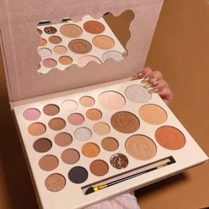 Custom Private Label Vegan High Pigment Eyeshadow Palette Nude Glitter Dry Eye Powder for Makeup Use