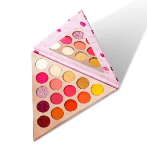 Custom Triangle Eyeshadow Palette High Pigment Luminous Matte Glitter Long Lasting Mineral Powder Dry Wet Eye Shadow Dark