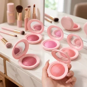 Custom Waterproof Matte Finish Mirror Long Lasting Custom Blush Light Fair Dark Skin Baked Blusher Contour And Blush Palette