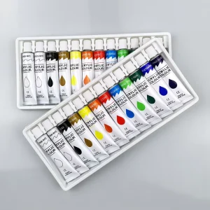 Customizable 12ml Professional Non Toxic Certified Safe Acrylic Paint Artist Gift Set 12 Colors Educational Painting Glass
