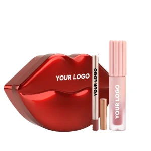 Customizable Pigmented Liquid Lip Liner Pencils Lip Gloss Moisturizing Hydrating Orange Lip Balm Set Long Lasting Vegan