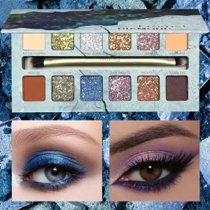Customized 12-Color Luminous Waterproof Powder Eye Makeup High Pigment Long Lasting Shimmer Eyeshadow Palette