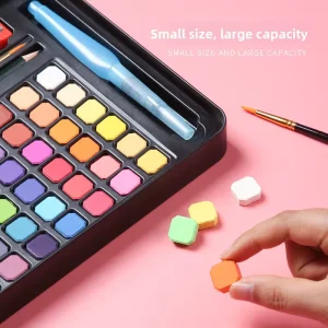 Customized 36 48 Color DIY Art Semi dry Solid Watercolor Set Drawing Colouring Pigment Watercolor Paint Art Painting