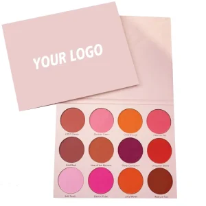 Customized High Quality Blush Palette 12 Colors Matte High Pigments Waterproof Contouring Face Powder Bronzer Blush