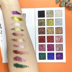 Customized Logo Private Label Mineral Powder Eye Shadow Palette 18 Colors Glitter Shimmer Waterproof Pigmented