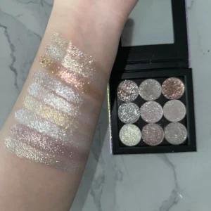 Customized Pressed Duochrome Shine Eyeshadow Palette Sparkle High Pigment Eye Makeup
