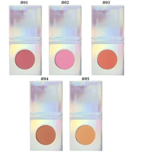 Customized Private Label 5 Colors Blush Palette Square Makeup Matte Finish Long Lasting Blush Powder Waterproof