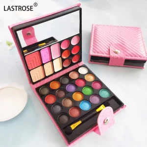 DIY eye makeup private label high pigment eyeshadow palette double eyeshadow palette three PU case blush colors support