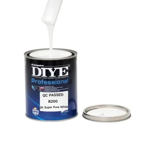 DIYE B200 2K Super Pure White Acrylic Auto Refinish Paint 2K Component High Gloss Automotive Coating Solid Color 1L 4L