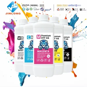 DTF Printing Ink Best Quality 5colors CMYK+W 1000ML Bottle White Textile Tinta Pigment for for All Printing Printers