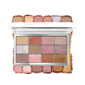 Daily Party Professional Use Long Lasting Pigment Matte Shimmer Mix Neutral Warm Tones Eye Shadow Palette with Mirror
