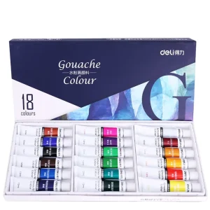 Deli 73854 18pcs box Gouache Pigment Student Painting Set Children’s Graffiti Pigment 36box*18pcs=648pcs Per Carton Set high quality best