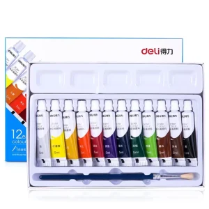 Deli 73859 12pcs box 5ml Watercolor Pigments for Students Art Painting Watercolor Pigments 108box*12pcs=1296pcs Per Carton Set