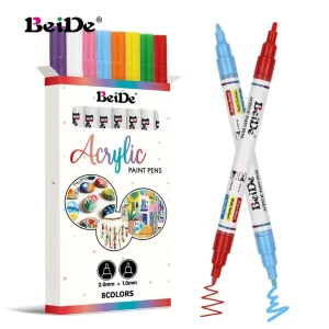 Double Headed Acrylic Paint Markers Opaque Permanent Fast Dispatch 8 Colors Universal Drawing Professional Artist Tool
