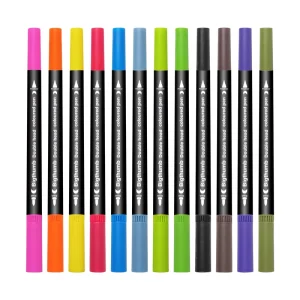 Dual Tip Brush Pens 12 Colors Art Markers for Kids Adults Coloring