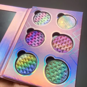 Duochrome Color-Shifting Eyeshadow Palette Metallic Pink 6 Colors