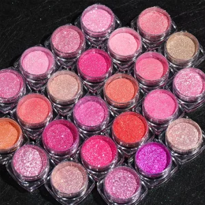 Duochrome Face Shimmer Loose Powder Metallic Glitter Eyeshadow Red Pink Color-Shift Pigment