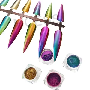 Duochrome Makeup Cosmetic Color Nail Magnetic Chameleon Dipping Pigment Powder for Nail Polish