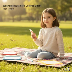 Dustless Washable Art Deco Colored Chalk for Kids’ Educational Movable Chalkboard Drawing & Writing Activities