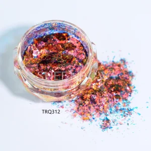 Dynamic Color Shift Metallic Eyeshadow Various Aurora Flakes Loose Glitter with TIO2 Fragile Pigment Flakes