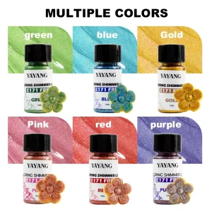E171-Free Shimmer Food Coloring Liquid Gel with Brush for Cake Decoration