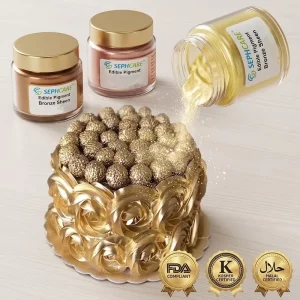 Edible Metallic Gold Pigment Food Grade Luster Dust for Cake Decoration Chocolates & Baking FDA Kosher & Halal Certified