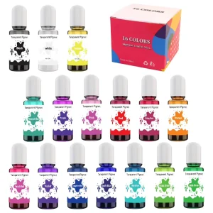 Epoxy Resin Pigment 16 Colors Liquid Translucent Dye Highly Concentrated for DIY Jewelry Making Paint Craft 5ml Each
