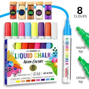 Erasable Chalkboard Markers for Windows and Glass 24 Colors 1-6 mm Tip
