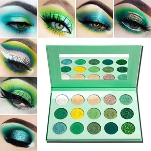 Eyeshadow Palette Luminous Metallic Shimmer Finish Private Label Cosmetics 15 Colors Light Dark Glitter Powder Highly Pigmented