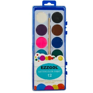 Ezzgol Basic Color Half Pan Dry Watercolor Artist Pan Paint Aquarelle Watercolor Paint for Kids and Artist