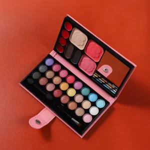 Factory Direct 33-Color Glitter Waterproof Mineral Eyeshadow Palette with Blush and Lipstick Compact