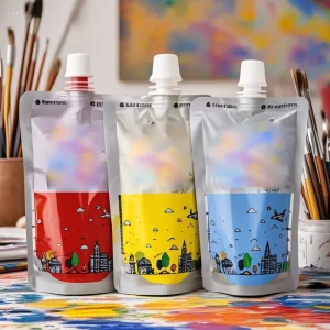 Factory Direct Refillable Organic Pigment Acrylic Paint Gouache Excellent Oil Paint in Stand up Pouch with Squeeze Spout