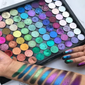 Factory Direct Vegan Pressed Metallic Duochrome Eyeshadow Palette