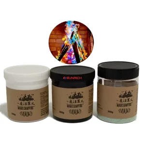 Factory Priced Sunrich 300 Gram Metal Powder Fire Rainbow Flame Colorant 8.5×8.5x9cm For Campfire Valentine’s Day Graduation New