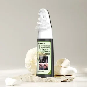 Fashion Coloring Dyeing Silver Natural Black Permanent No Ammonia Organic Hair Dye Shampoo with Comb