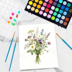 Fashion Watercolor & Gouache Toys with Pocket Bookmark Painting Book and Pigment