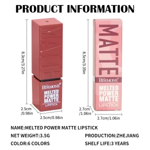 Fashionable High end Matte Lipstick Moisturizing for Autumn and Winter Long lasting and Highly Pigmented