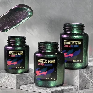 Fine Ground Chameleon Color Shifting Acrylic Paint Ultra Smooth Metallic Pigment Custom 6 Color Set
