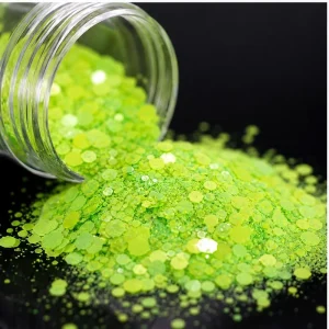 Fluorescent Neon Matte Chunky Glitter Mixed Size Hexagon Sequins Bulk For Nail Art Resin Crafts