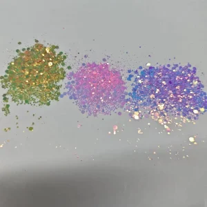 Fluorescent Pearlescent Mix Chunky Glitter Colors Hexagon Polyester Glitters for Making Snow Globe Cups