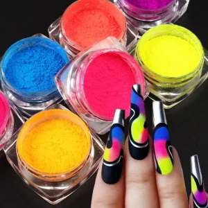 Fluorescent Pigment Powder Colorful Neon Pigment Pearlescent for Nail Art Crafts