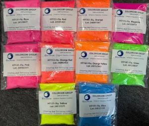 Fluorescent Pigment Powder for High Temperature Plastics Injection with Pink Rose Red Orange Yellow 12 Neon Fluorescent Colors
