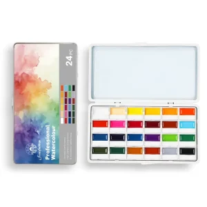 Fontainebleau Factory Custom Logo Private Label 24 Colors Professional Watercolor Paint Set