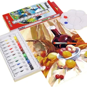 Foska 12 Colors 12ml Non Toxic 12pcs Gouache Color Paint Set Safe Water Color Paint Set for Kids Children