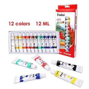 Foska Artist Oil Paint Set Fast Drying 12ml 0.4oz Rich and Vivid Oil Painting Colors for Professional Artists with Box Packing