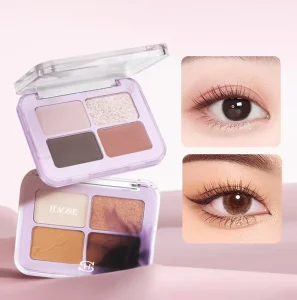 Four-Color Cloud Mist Blossom Eyeshadow Palette Daily Light Makeup Pigmented Powder for Dark Skin Tones