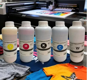Fourstar FS ink01 Water Based Pigment for for Fabric Digital Printing CMYK+WHITE Vivid Color 1000ml Environment Friendly