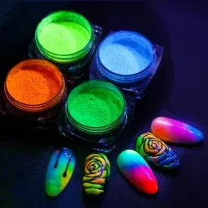 Free Fluorescent Neon Pigment Palette Solid Pigment Powder for Nails Set Nail Art Palette Manicure DIY Accessories