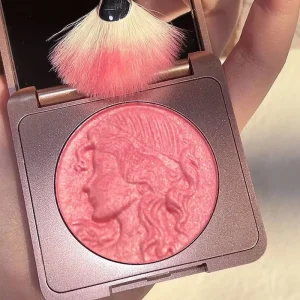 Girls Single Color Blush Natural Nude Makeup Fine Shimmer Orange Whitening Contour Brightening Blush Palette Eyeshadow